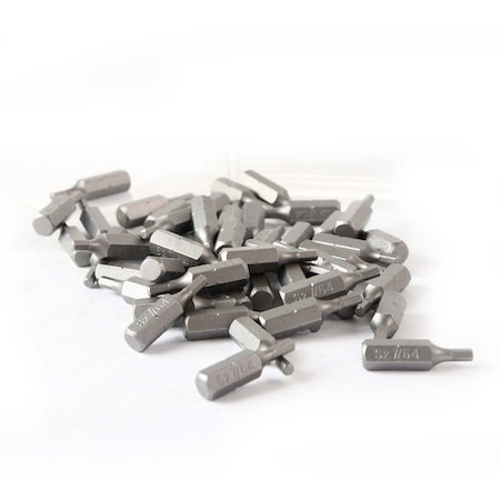 Superior Steel Single End Hexagonal Screwdriver Bits - 1 Inch Long - 7/64 Hex, PK 50 BH109-50PK